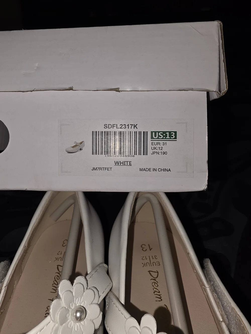 Dream Pairs White Girls Mary Jane Dress Shoes with Floral Strap